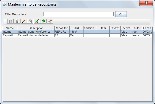 Screenshot ListRepositories