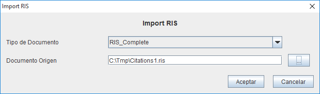 Screenshot Import RIS