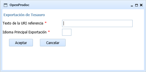 Screenshot Export Tesauro Web